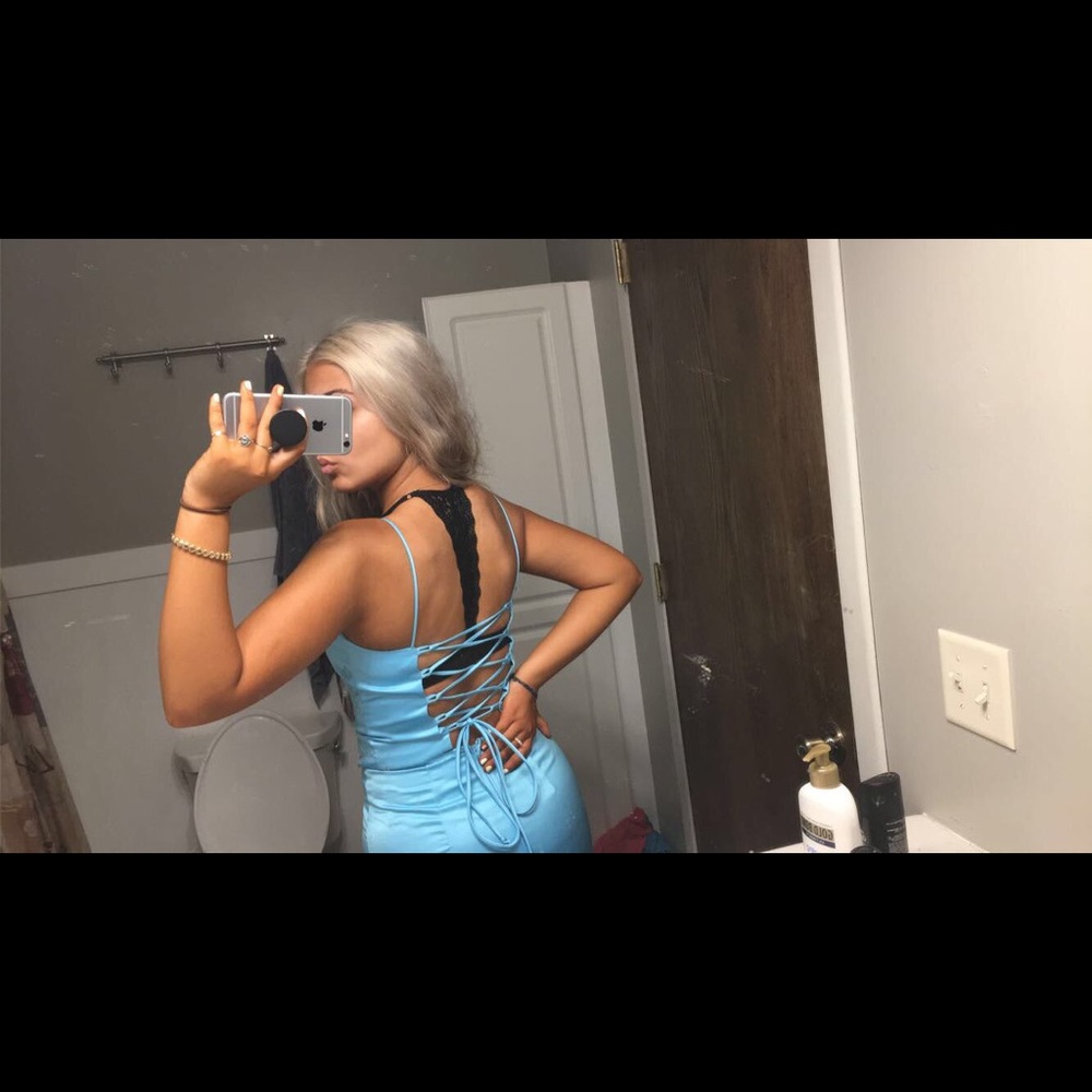 Two piece slit down the leg prom dress